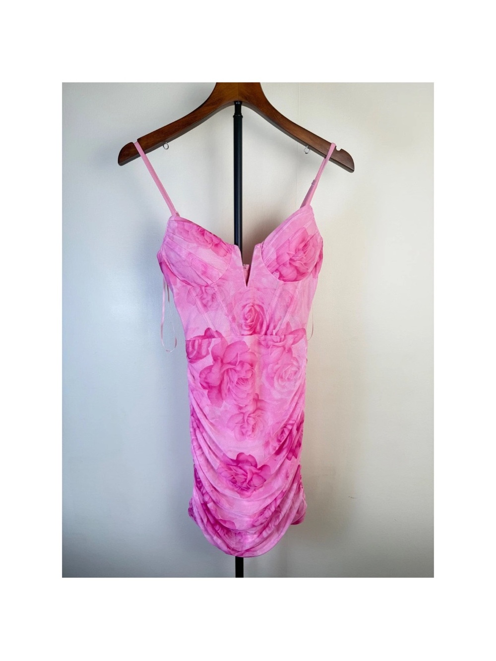 Windsor Pink Floral Spaghetti Strap Dress